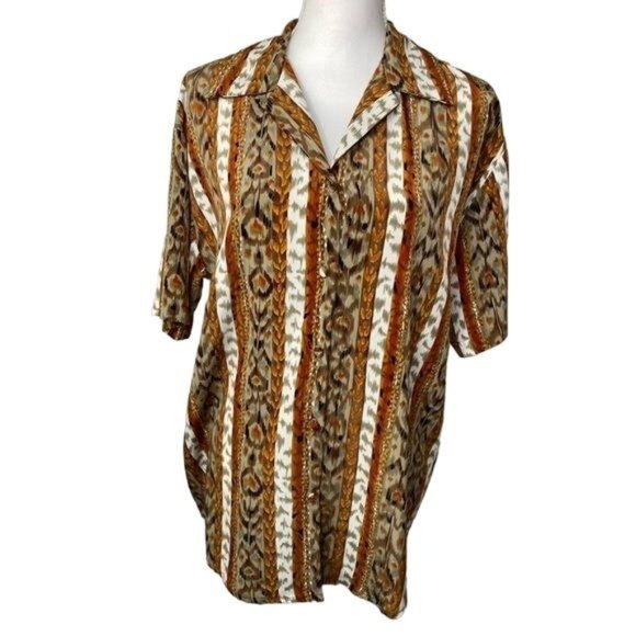 Renaissance sportswear Ladies vintage top eclectic print artsy size small USA - Picture 1 of 11